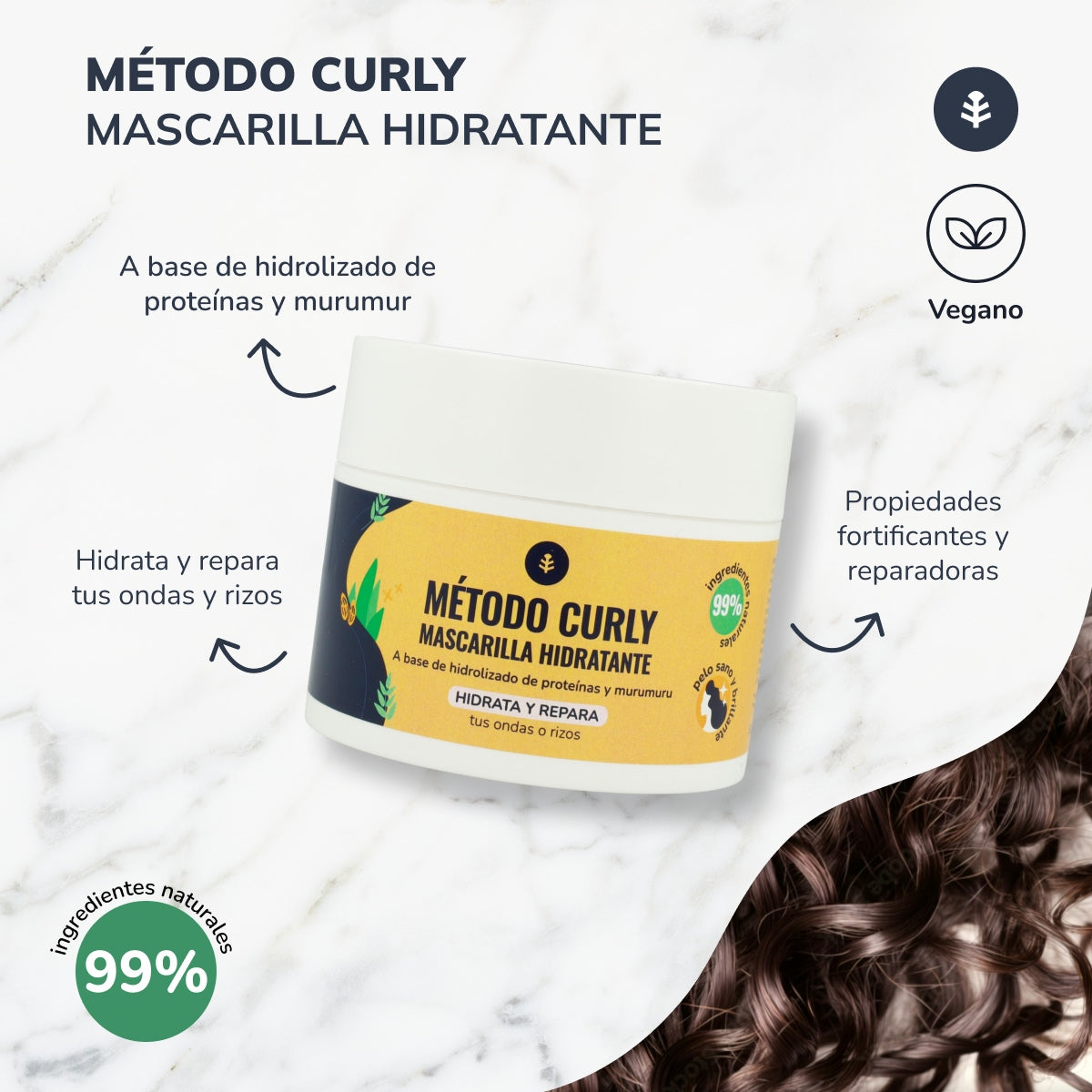 Curly Method Pack: Shampoo, Maske und Einwirken lassen Planeta Huerto