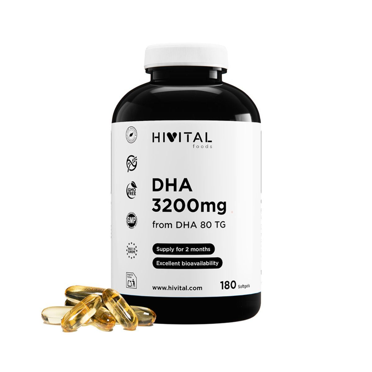 DHA 3200 mg Hivital 180 Kapseln