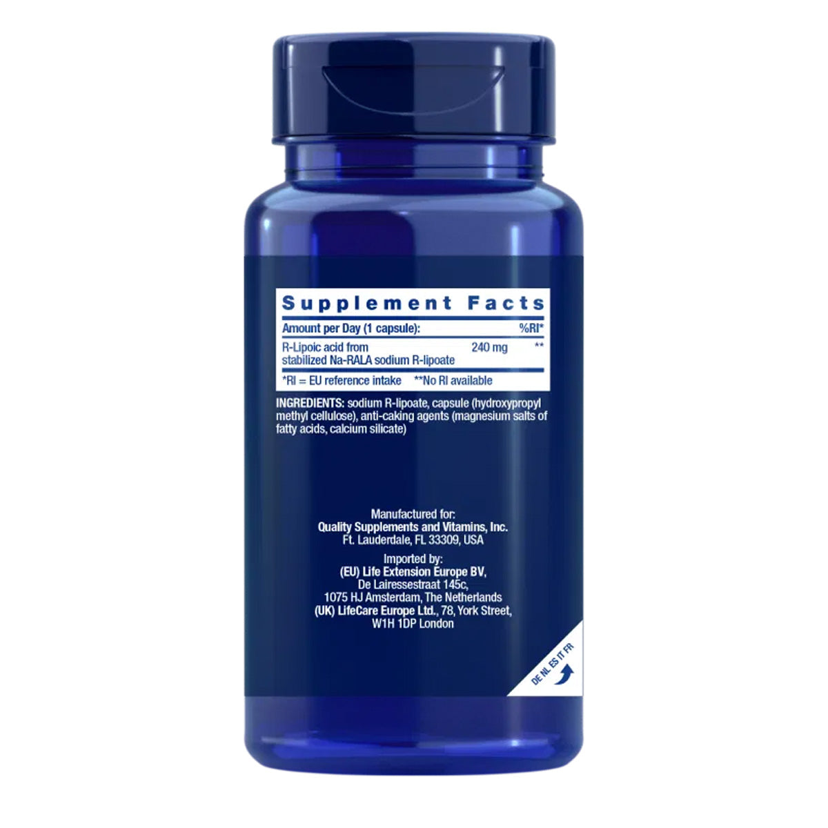 Super R-Lipoic Acid 240 mg, Life Extension 60 capsules