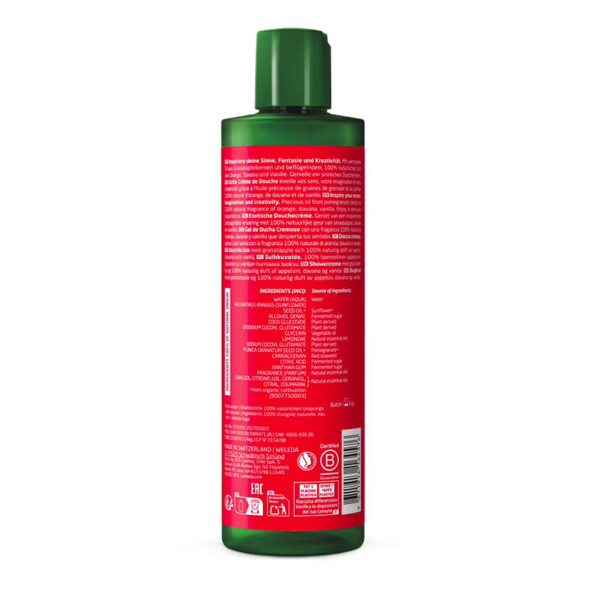 Gel doccia cremoso Inspire Melograno Weleda 400 ml
