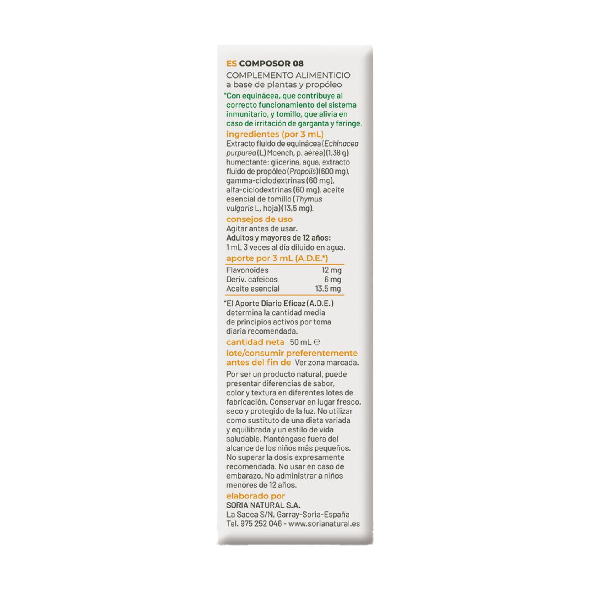 Pakket 3x Composor 8 Siglo XXI Echina Soria Natural, 50 ml