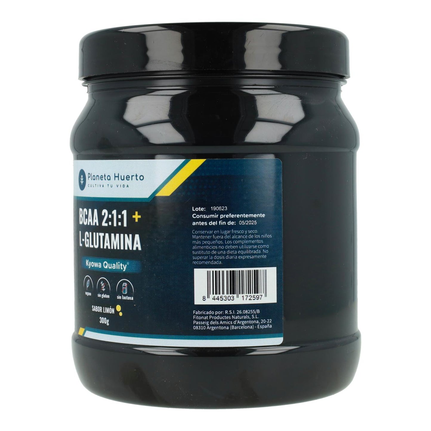 BCAA 2:1:1 + L-Glutamine Lemon Flavour Planeta Huerto 300 g
