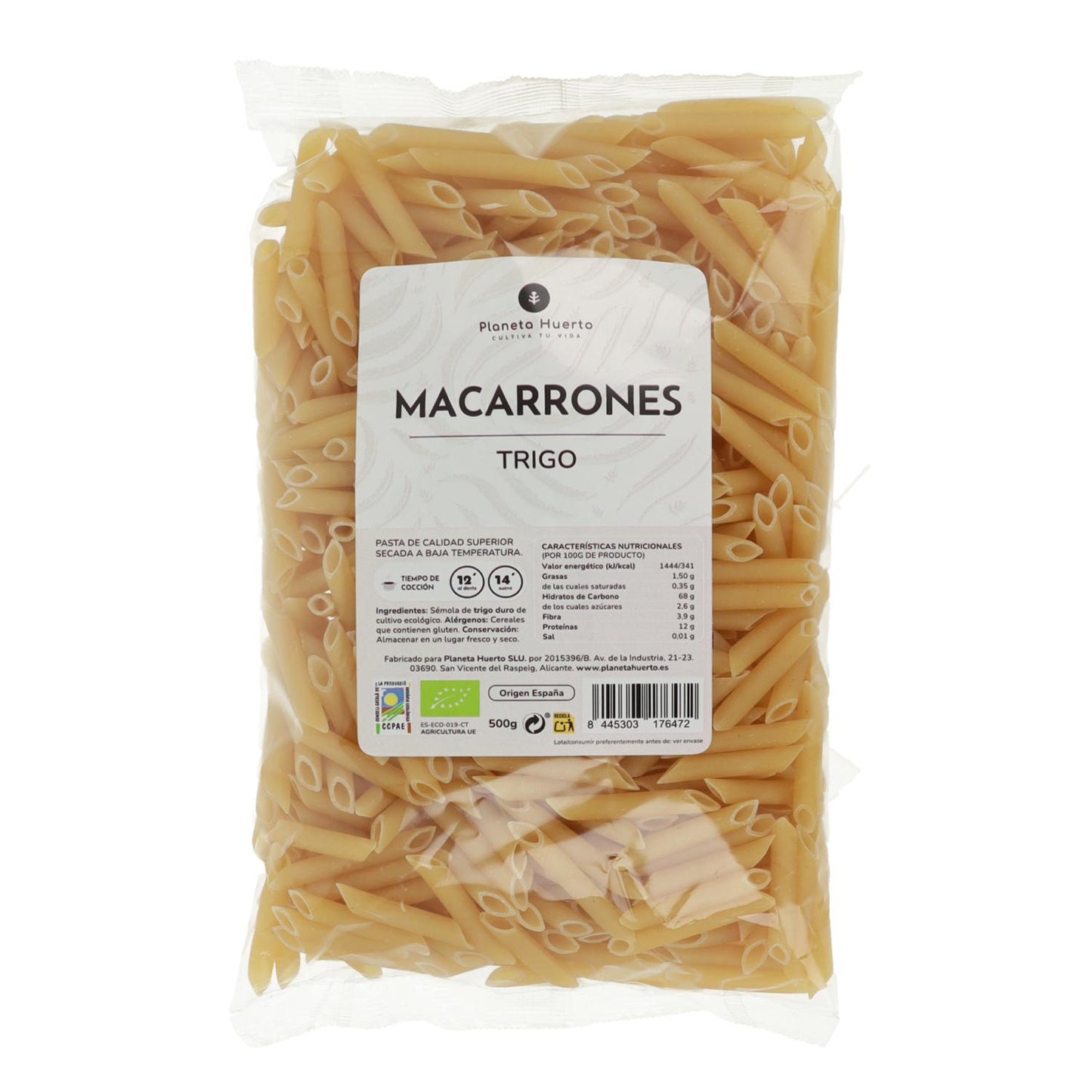 Weizenmakkaroni ECO Planeta Huerto 500gr