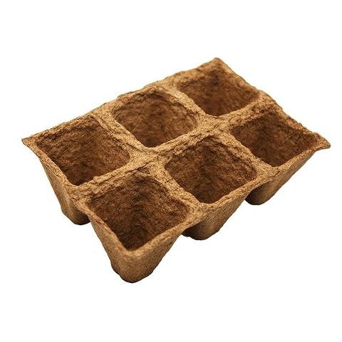 Confezione vassoio quadrato in fibra per semenzaio Planeta Huerto 10 unità