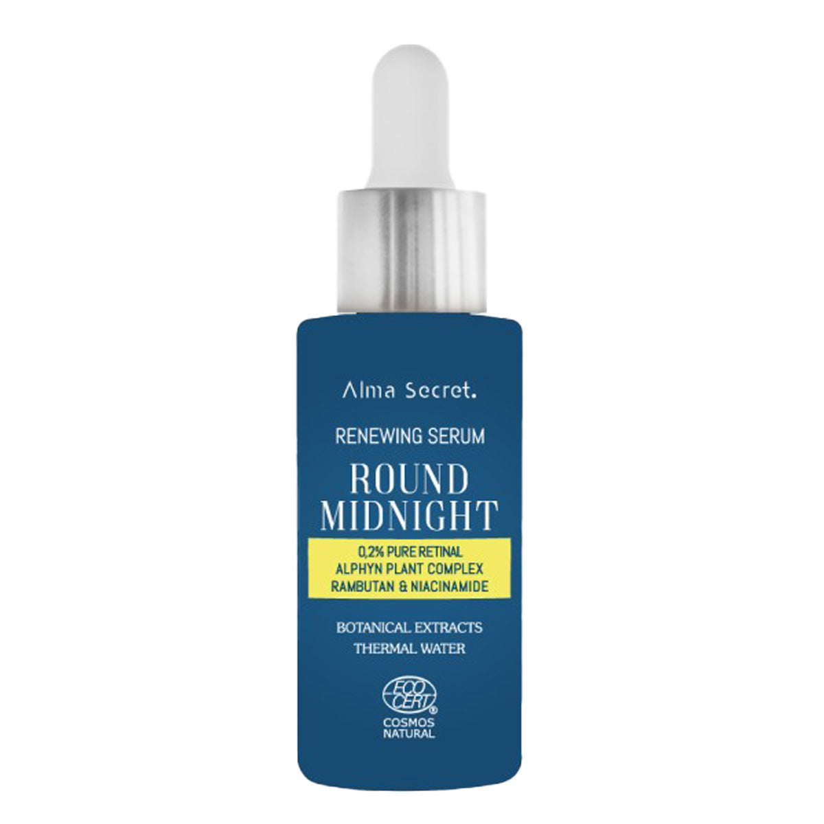 Siero Round Midnight con retinolo puro allo 0,2% e niacinamide, Alma Secret, 30 ml