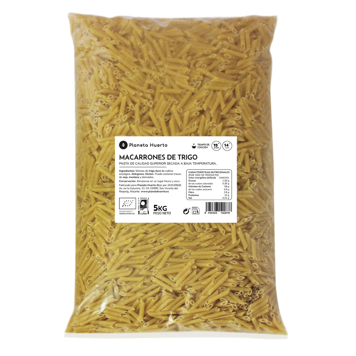 Weizenmakkaroni ECO Planeta Huerto 5 kg