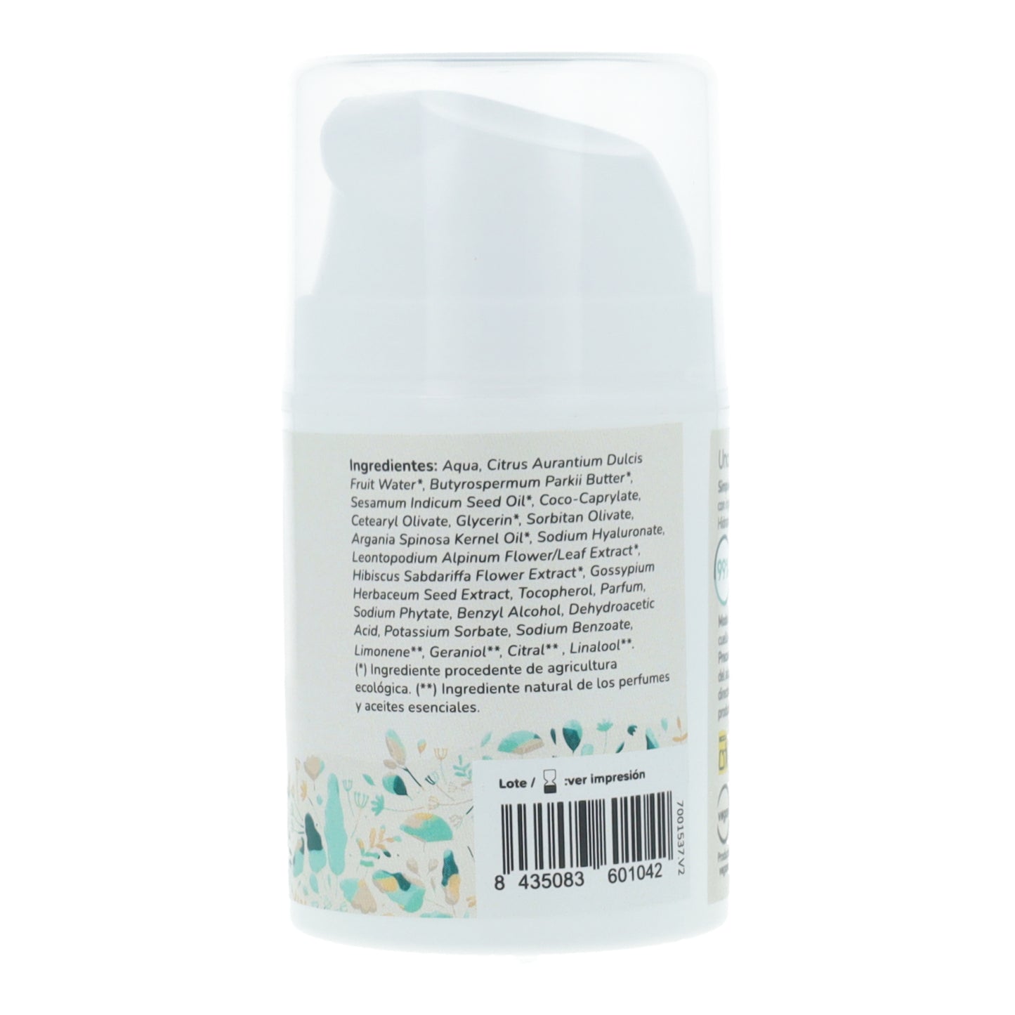 Argan and cotton facial moisturising cream Planeta Huerto 50 ml