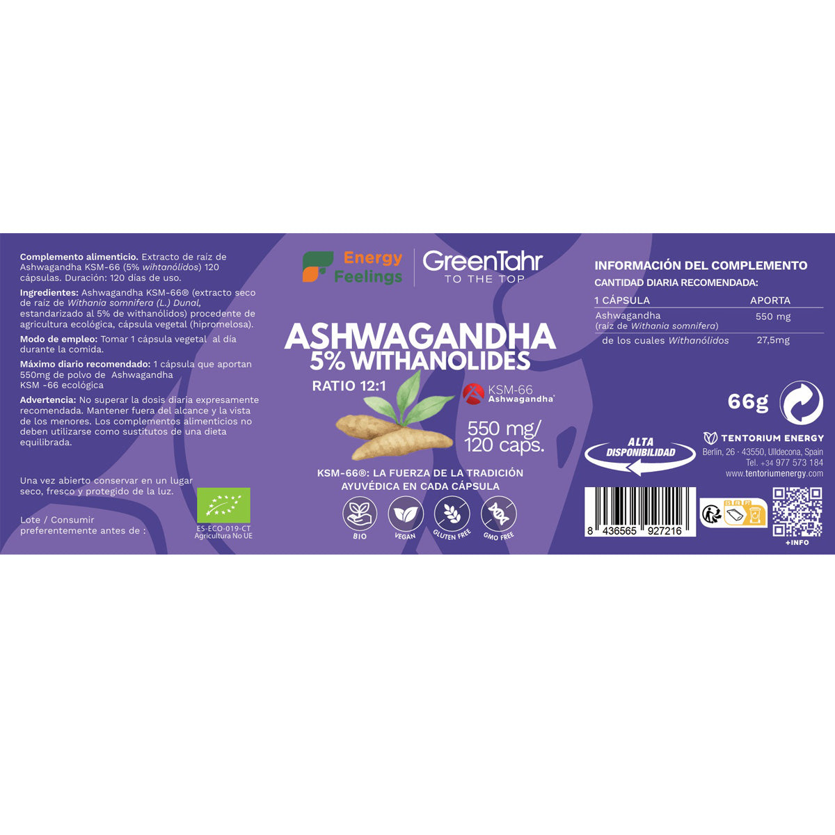 Ashwagandha KSM66 ECO Energy Feelings 120 Kapseln