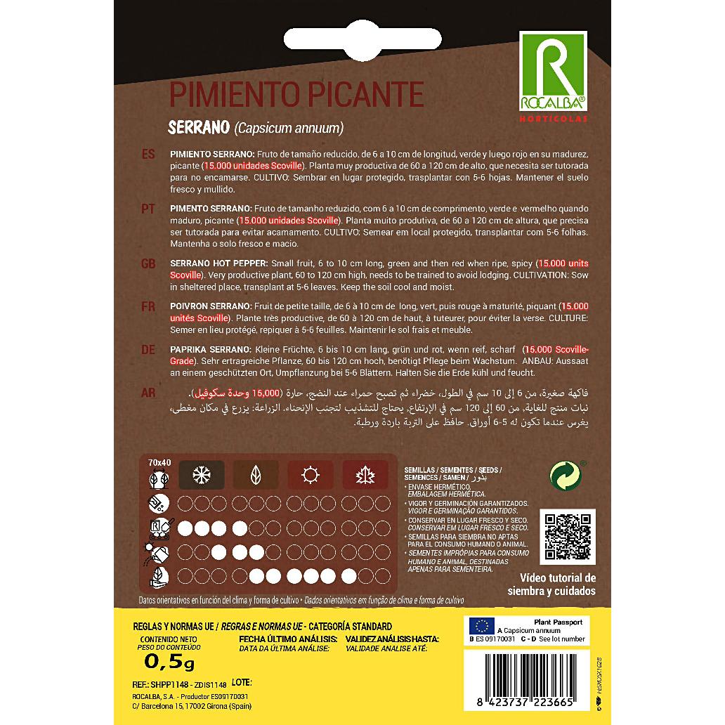 Serrano Rocalba starka chilifrön