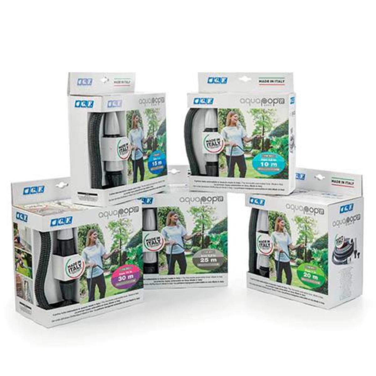 Selbstausziehender Schlauch aus Stoff Aquapop Easy grau GF 10 m