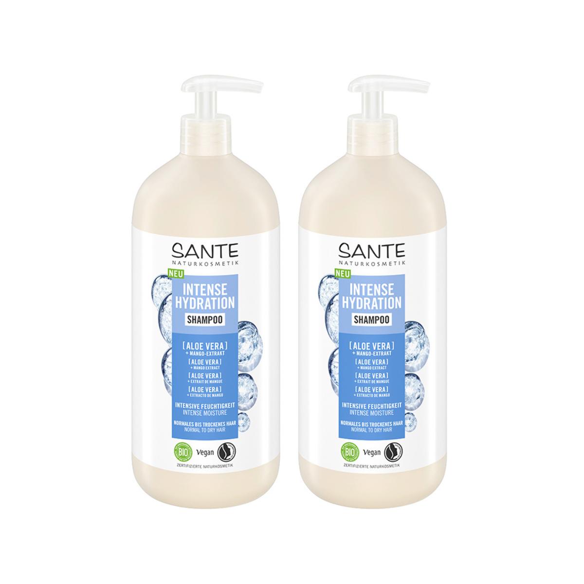 Pack 2x Shampooing hydratation intense à l'aloès Sante 950 ml