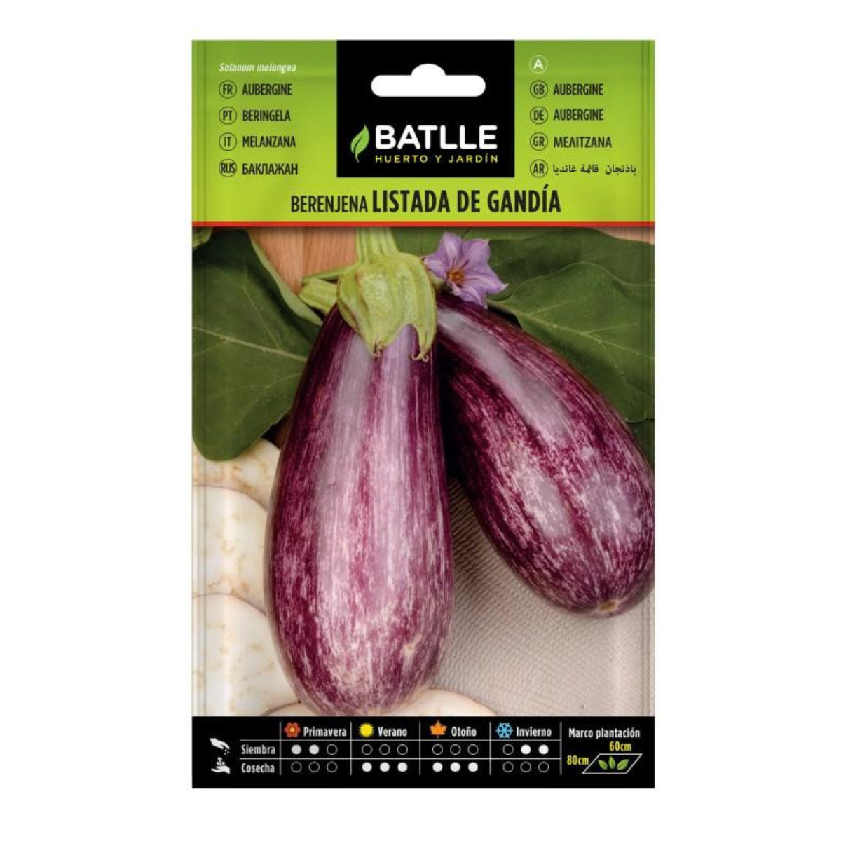 Zaden van gestreepte aubergine van Gandía Batlle