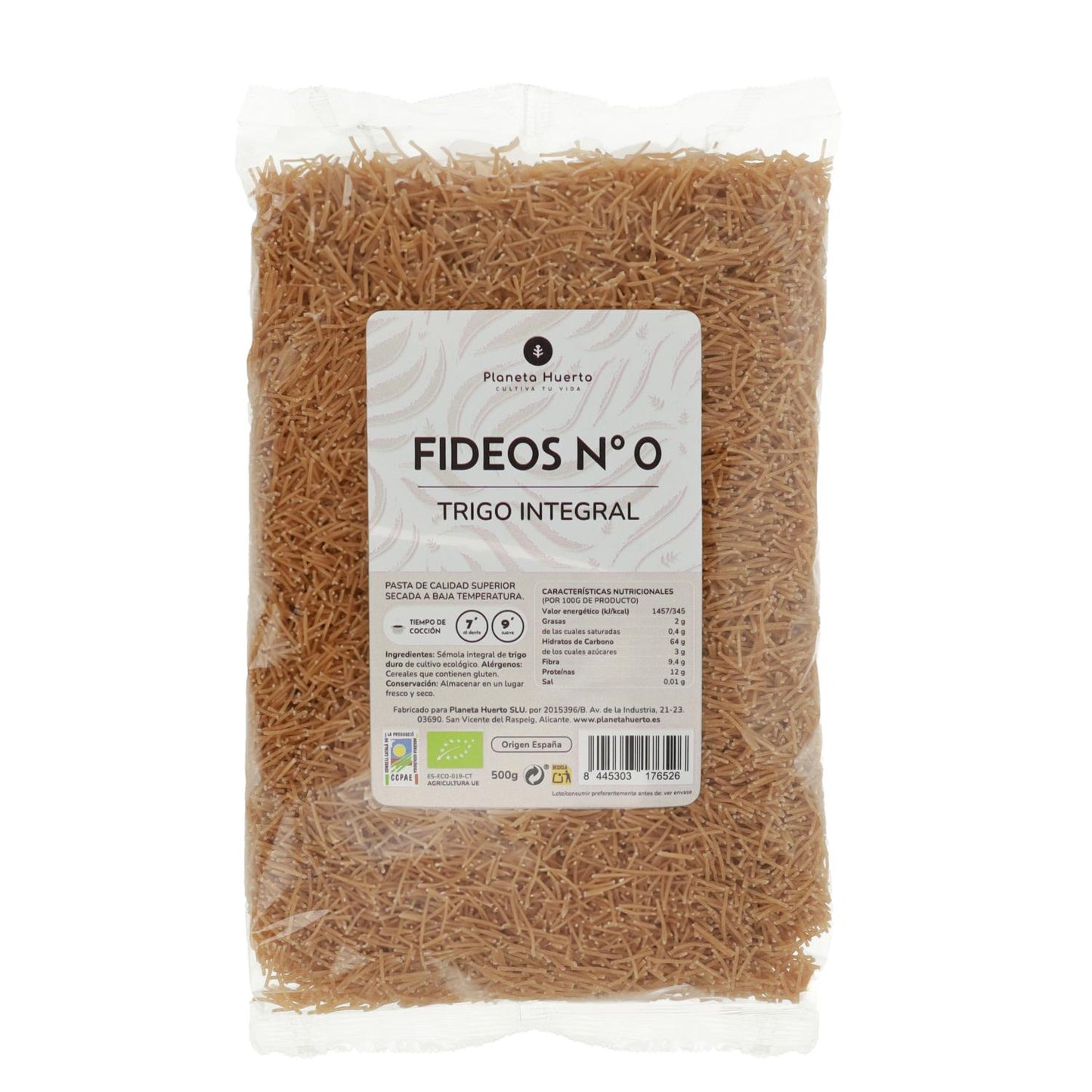 Tagliatelle integrali nº0 ECO Planeta Huerto 500gr