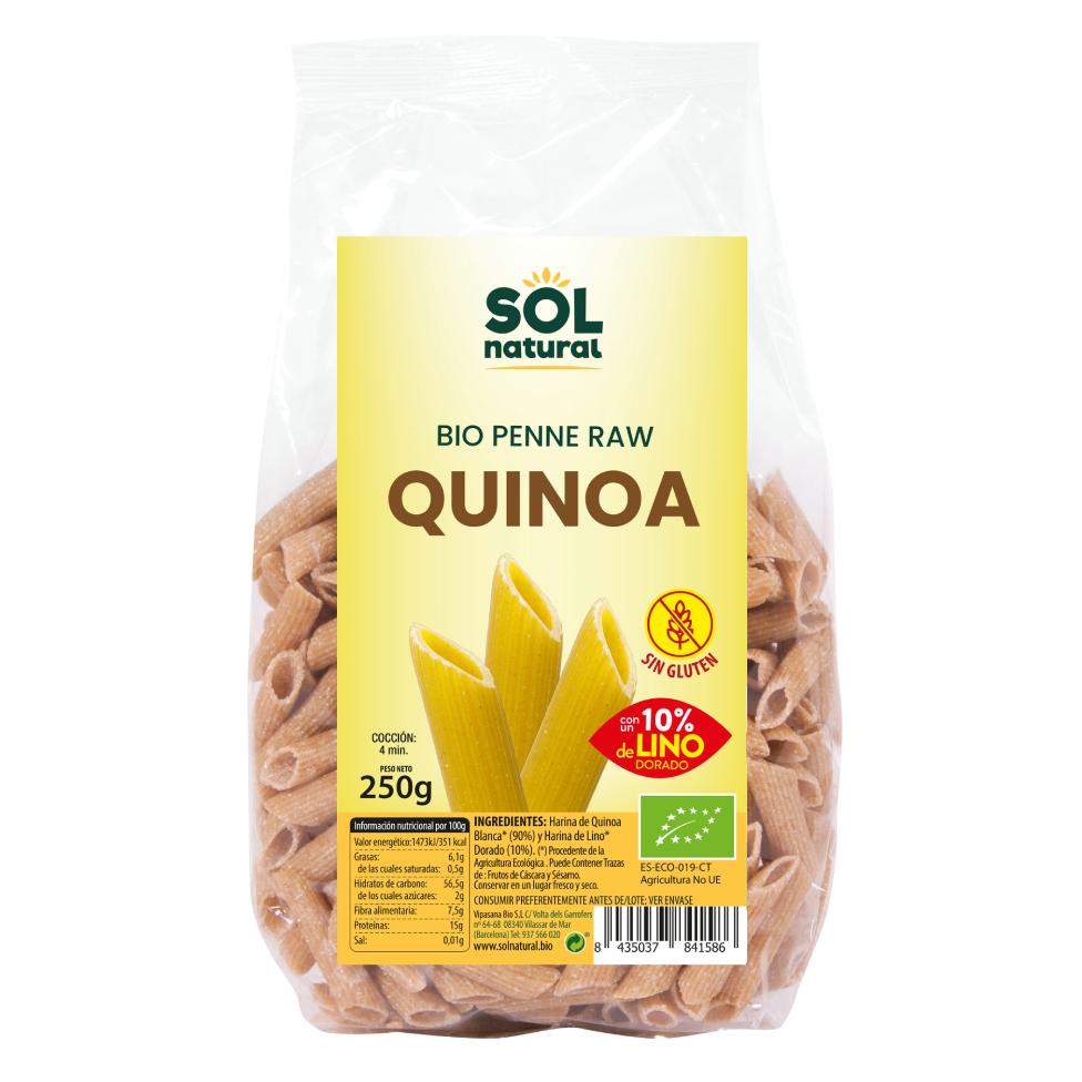 Sol Natural gluten-free organic quinoa and flax macaroni 250 g