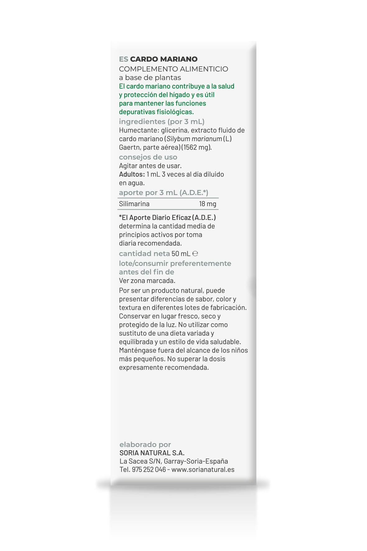 Wyciąg z ostropestu plamistego Soria Natural, 50 ml