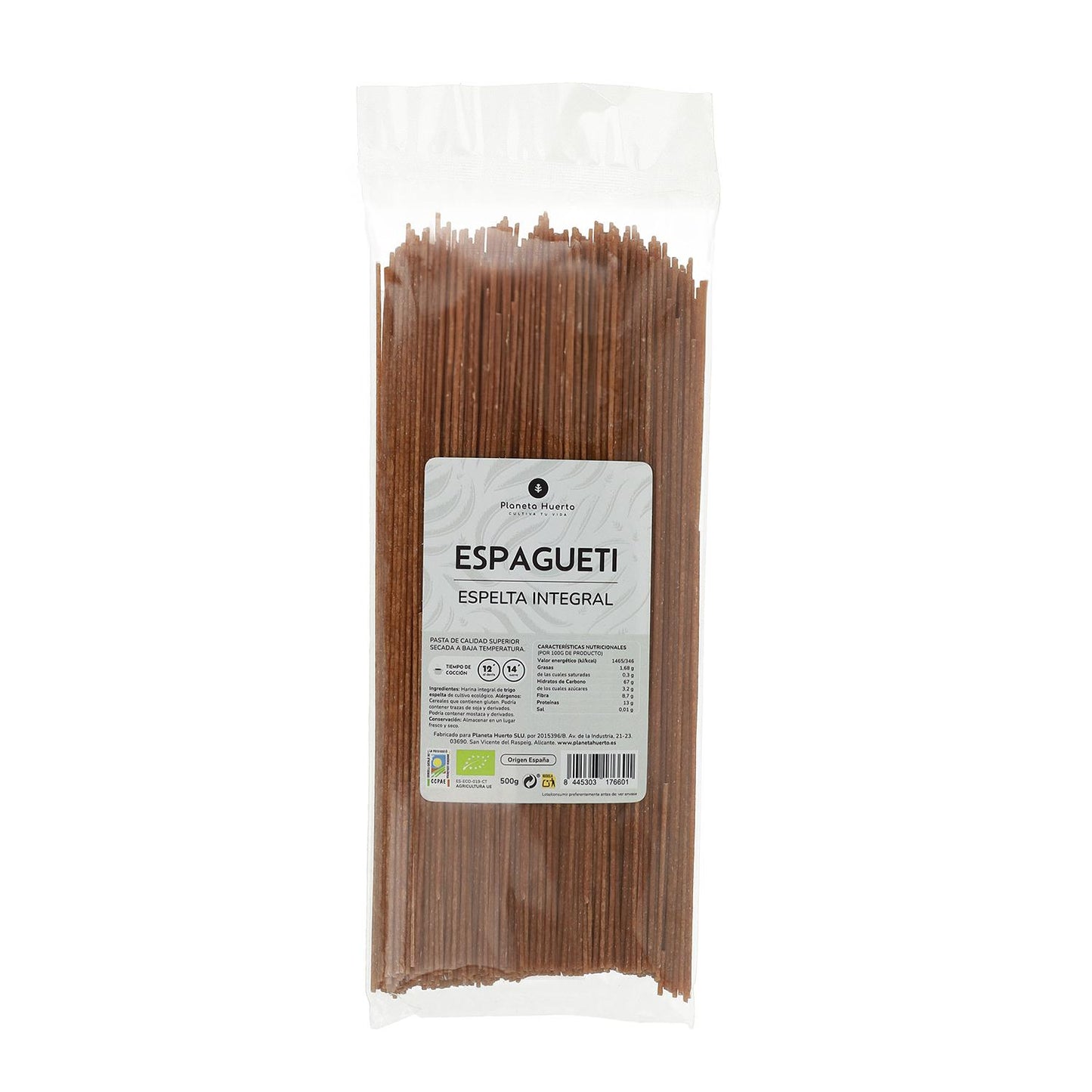 Fullkornsspeltspaghetti ECO Planeta Huerto 500gr