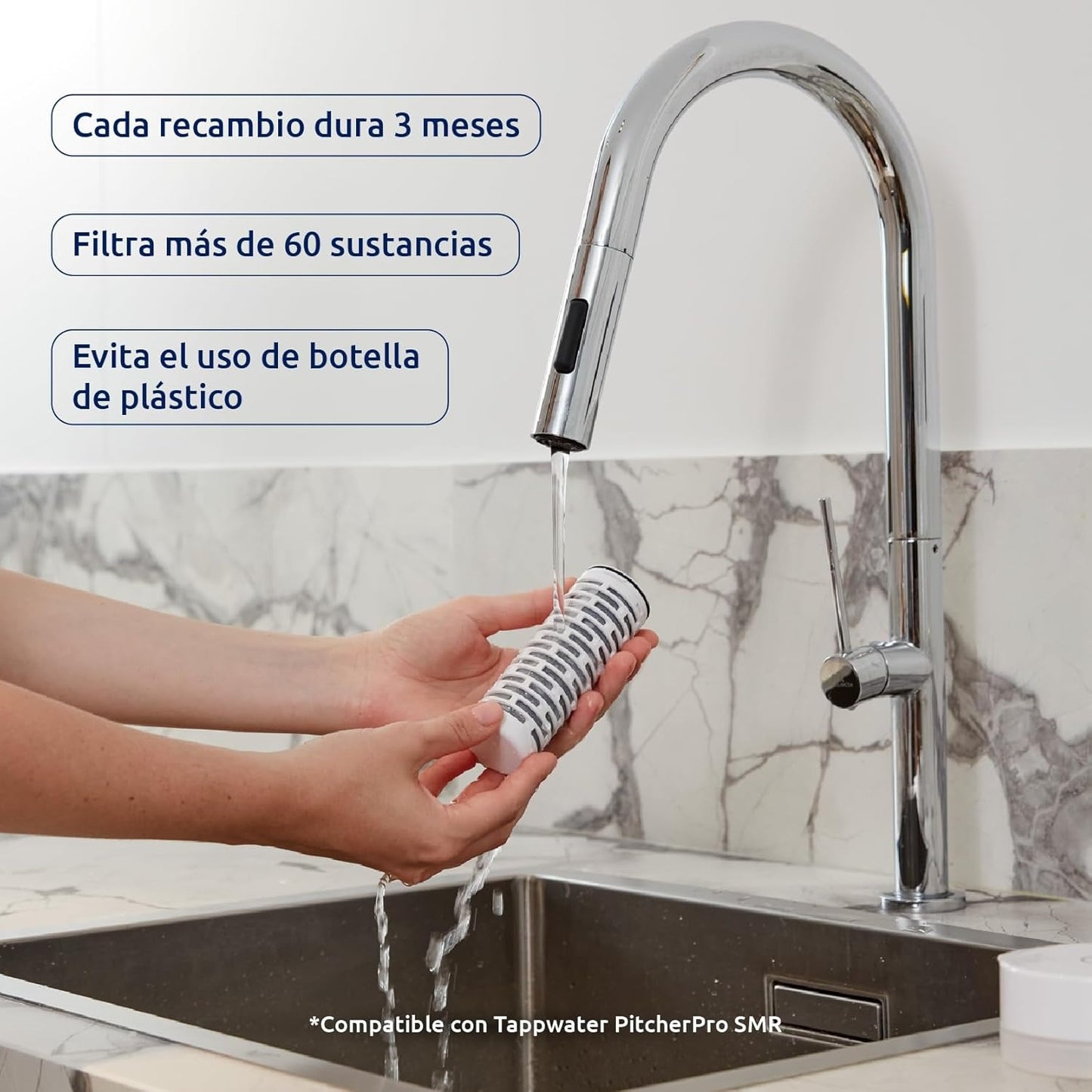 Lot de 2 recharges pour carafe filtrante PitcherPro SMR Tappwater