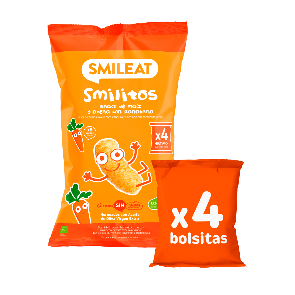 Smilito Maïs, Haver en Wortel Multipack ECO Smileat 4 zakjes van 12 g.