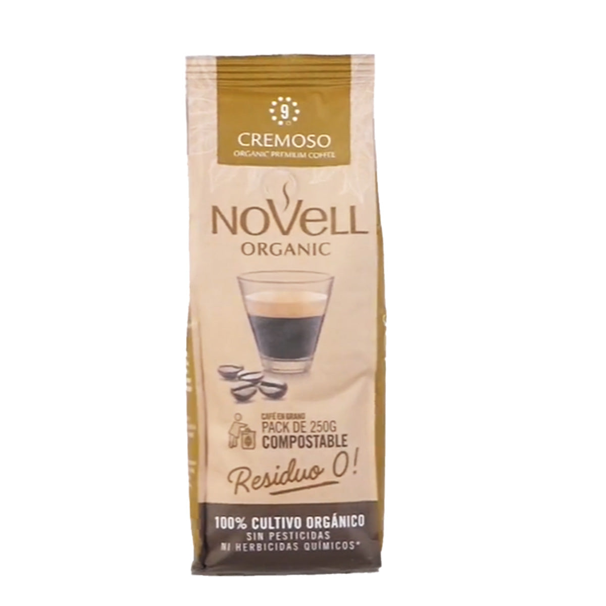 Café en grains bio Compost crémeux Novell 250 g