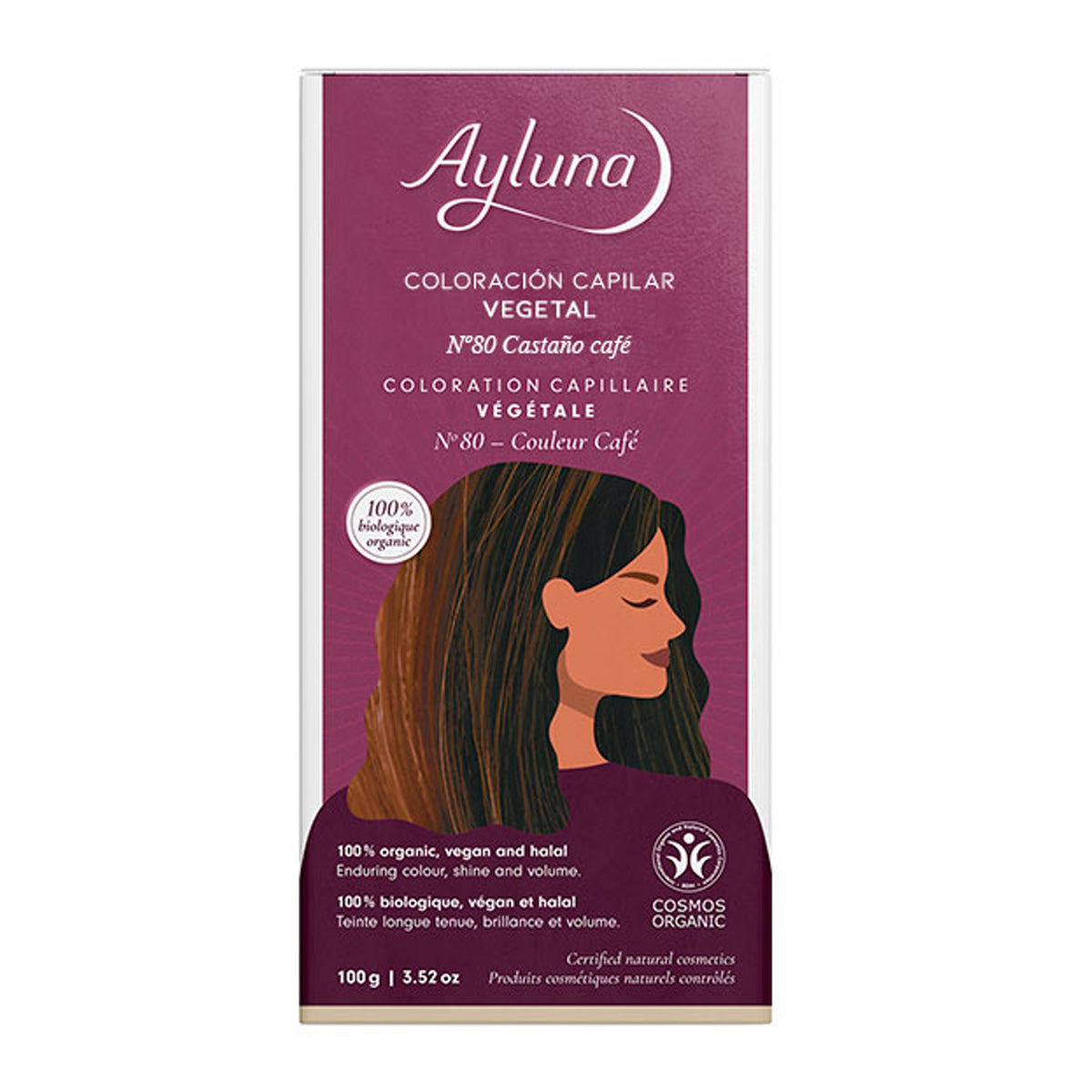 Colorante vegetale 80 Castagna Caffè Ayluna, AYLUNA, 100 g