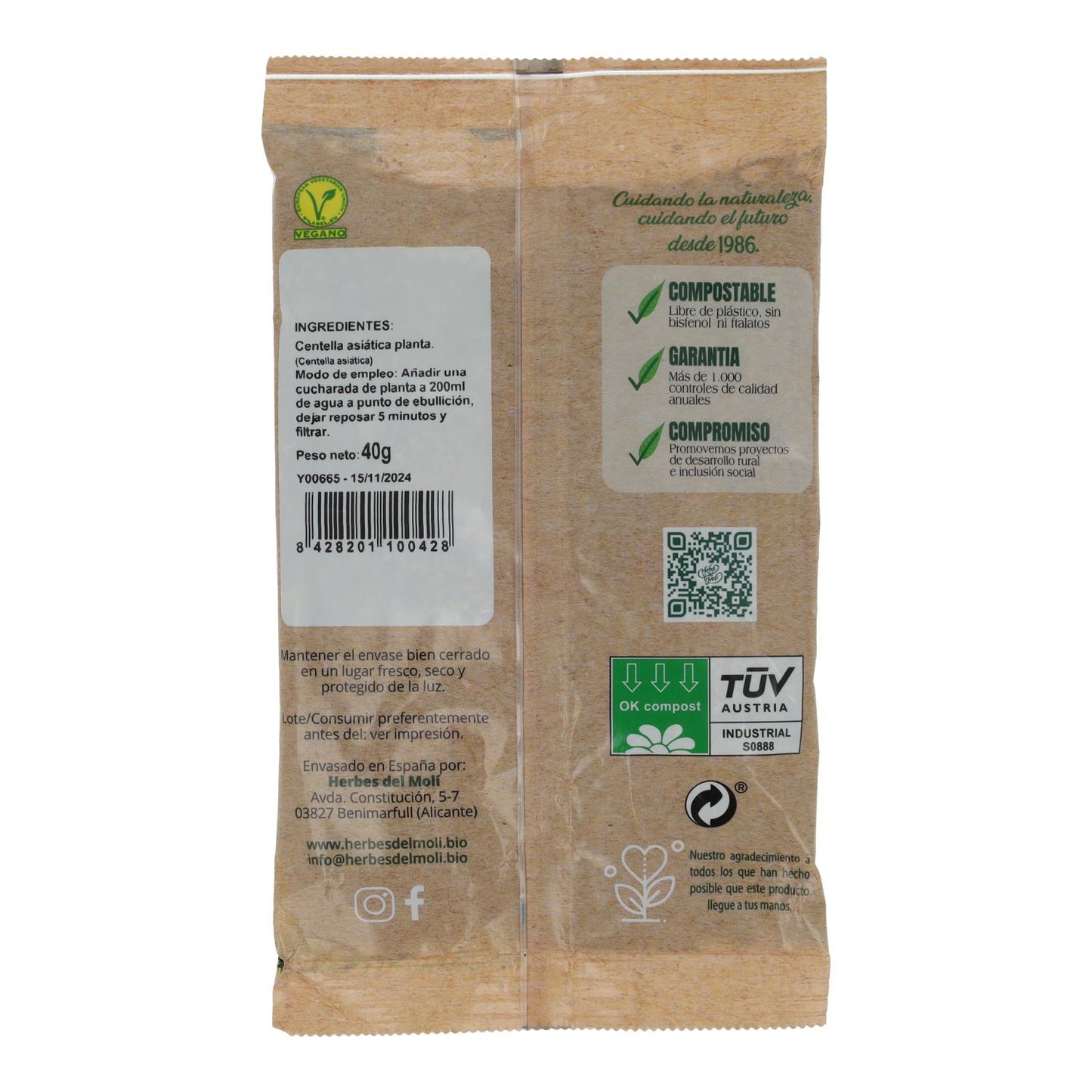 Centella Aziatica Herbes del Molí, 40 g