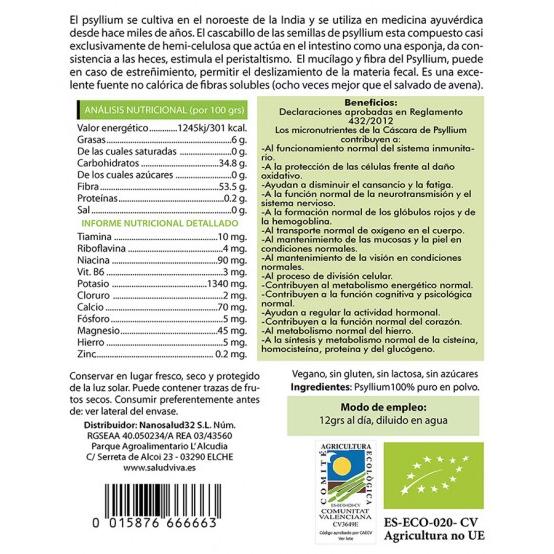 Psylliumpoeder 200 g, Salud Viva