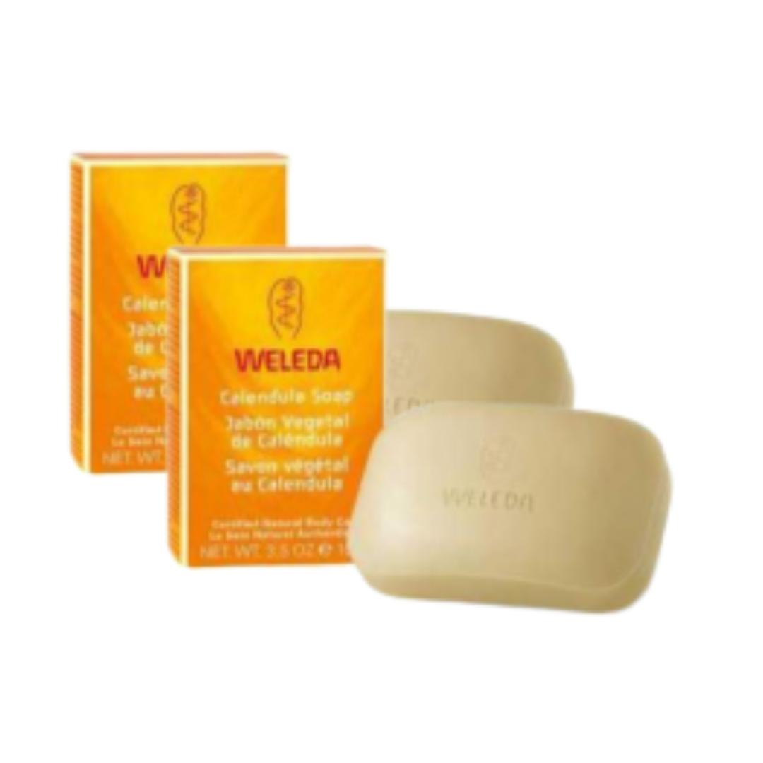 Pack PROMO 2x Savon végétal solide au calendula Weleda, 100 g