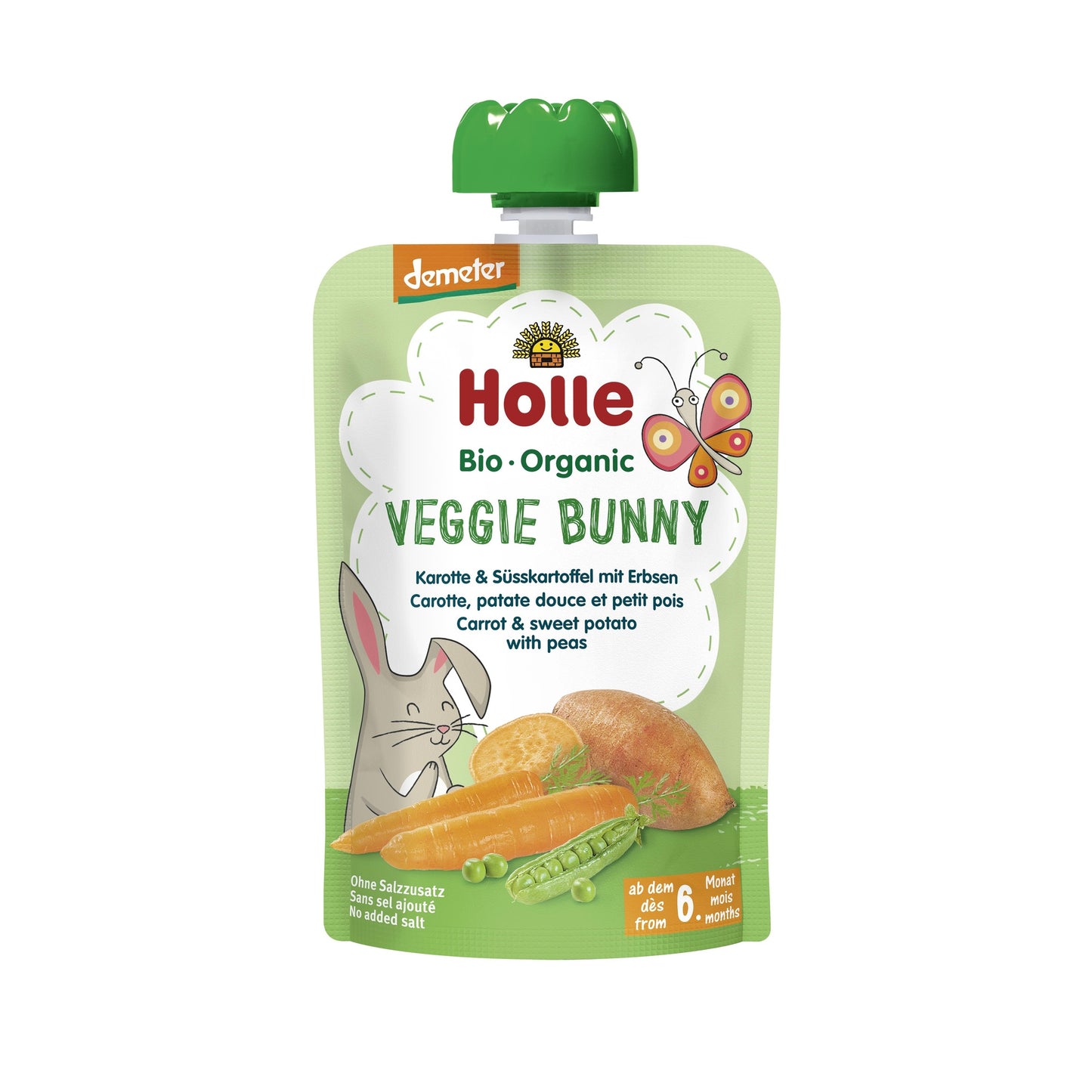 VEGGIE BUNNY - Carrot, Sweet Potato and Peas (from 6 months) Eco/Dem Holle 100 g