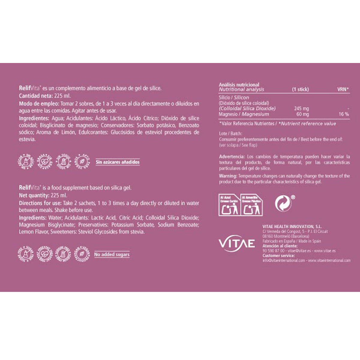 RelifVita, Vitae, 6 stick