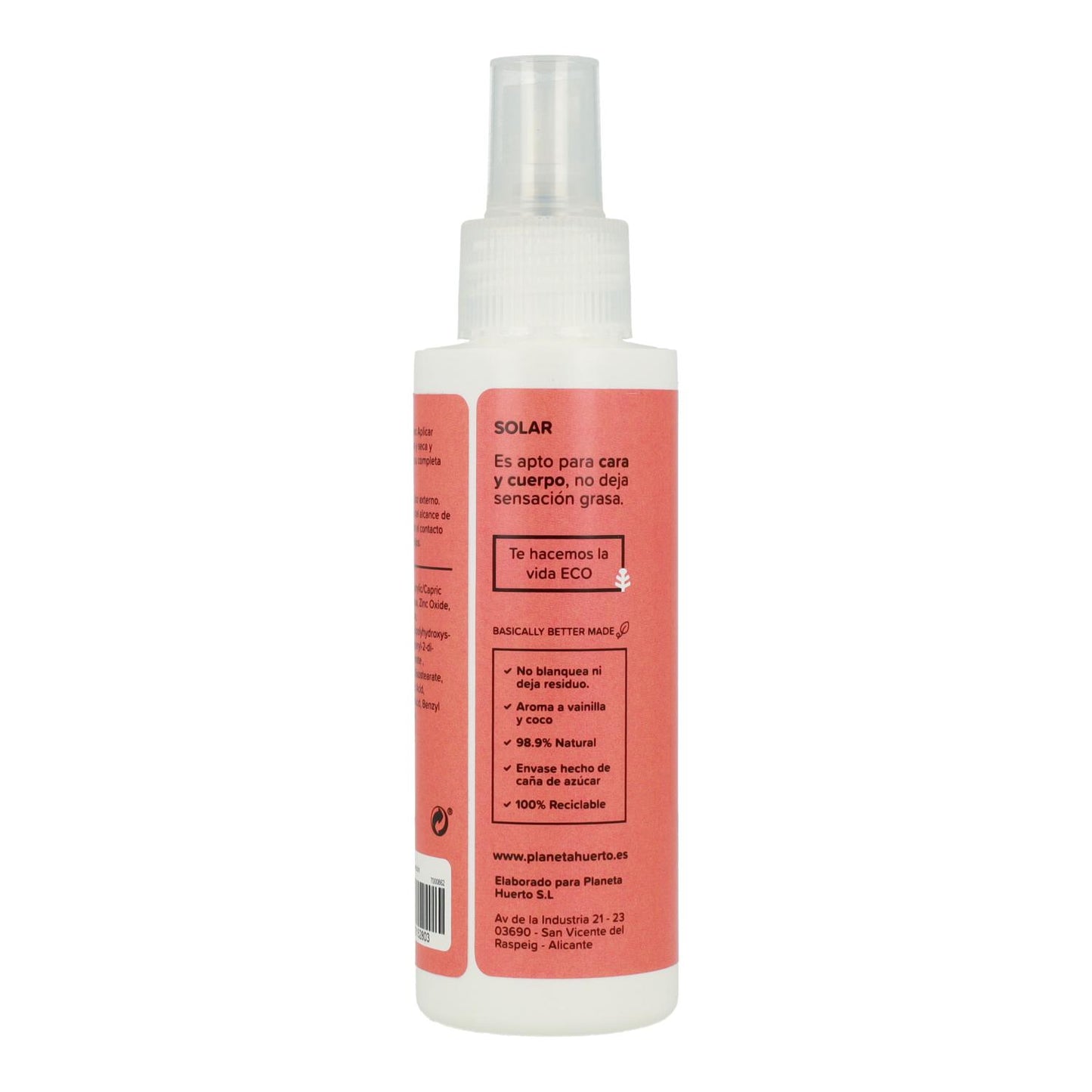 100% mineral sunscreen SPF 30 Planeta Huerto 125 ml