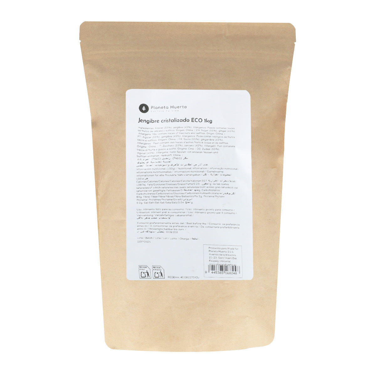 Gember gekristalliseerd ECO Planeta Huerto 1 kg