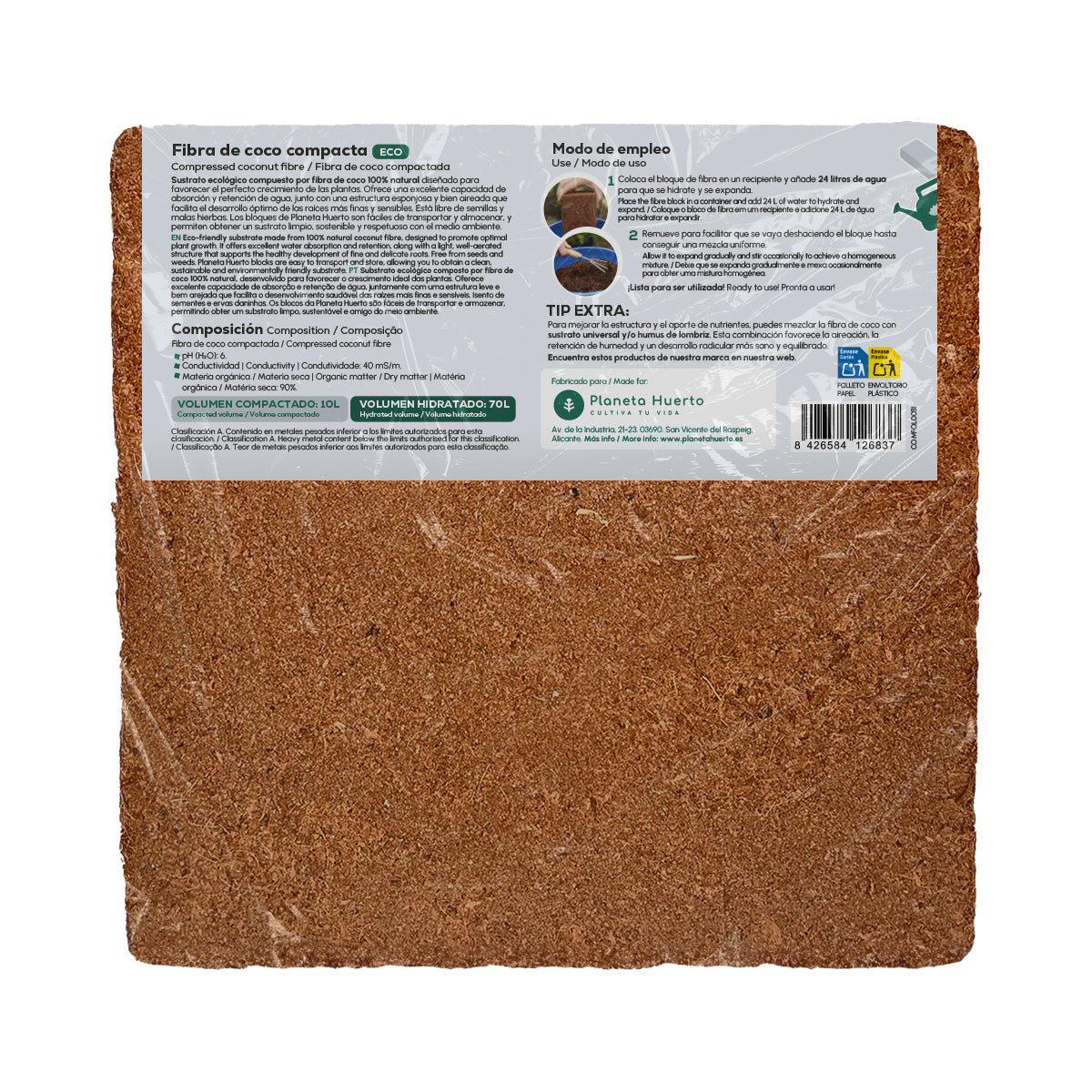 Confezione 2xSubstrato di fibra di cocco Garden Planet 70 litri