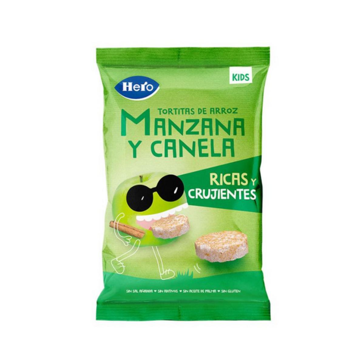 Confezione da 7 tortine di riso, mela e cannella senza glutine 40 g - Hero/Kids