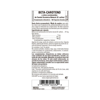 Betakaroten Oceánico, 180 kapslar à 7 mg