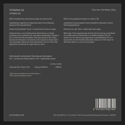 Witamina D3 4000 IU Aldous Bio 500 tabletek