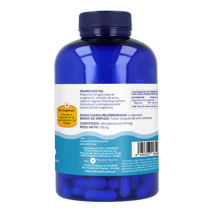 Pack 2xBisglycinate de Magnésium 500 mg Planeta Huerto 180 gélules