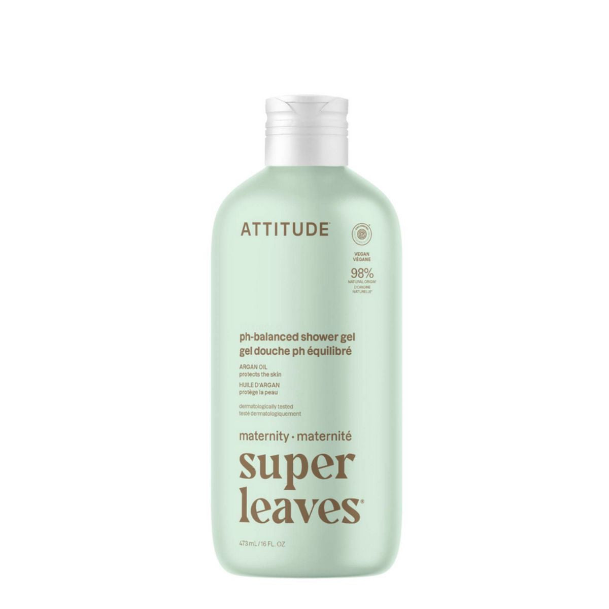 Super leaves maternity Naturlig kroppsgele – Argan, Attitude, 473 ml