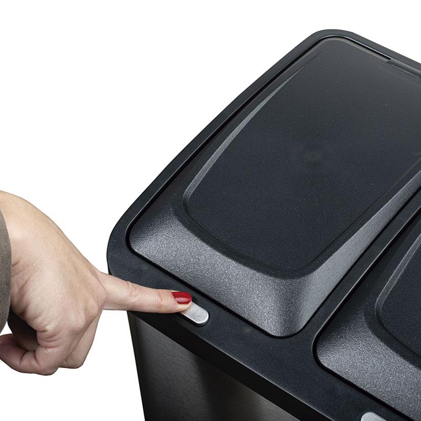 Poubelle écologique à pédale 3 compartiments Habitex 32 L  (reconditionnée)