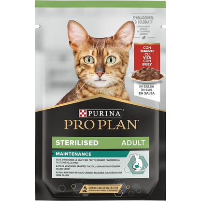 PRO PLAN Gecastreerde katten Rundvlees in saus 85 g