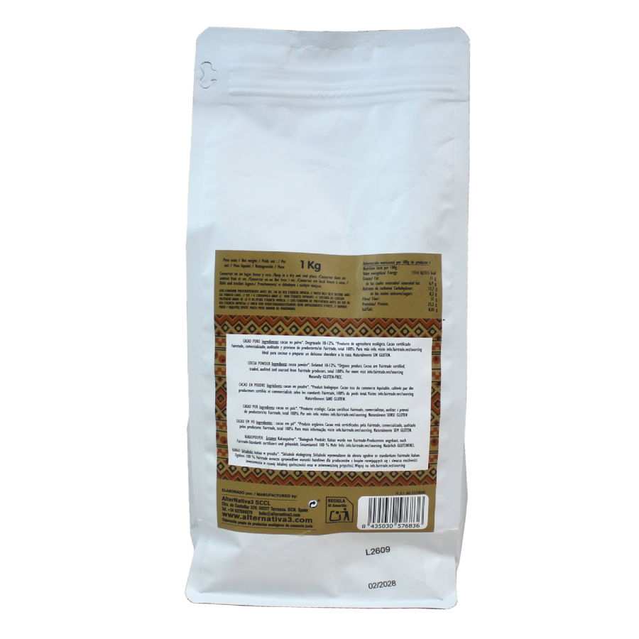Entfetteter Bio-Kakao Alternativa3 in Pulverform 1 kg