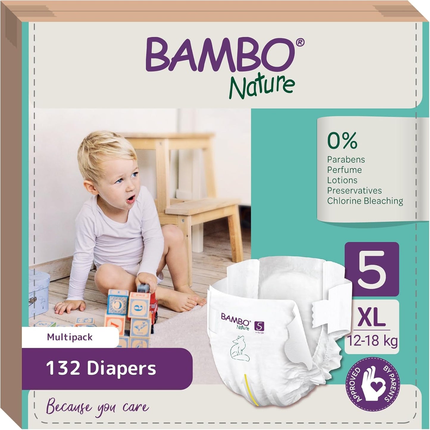 Pack 6 x Bambo Nature couches T5 (12-18 kg) 22 unités