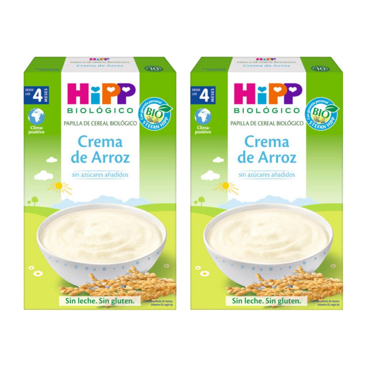 2er-Pack glutenfreier Bio-Reisbrei +4 Monate HiPP 200 g
