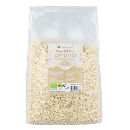 Pack of 4 x Planeta Huerto Organic Gluten-Free Fine Oat Flakes 1.5 kg