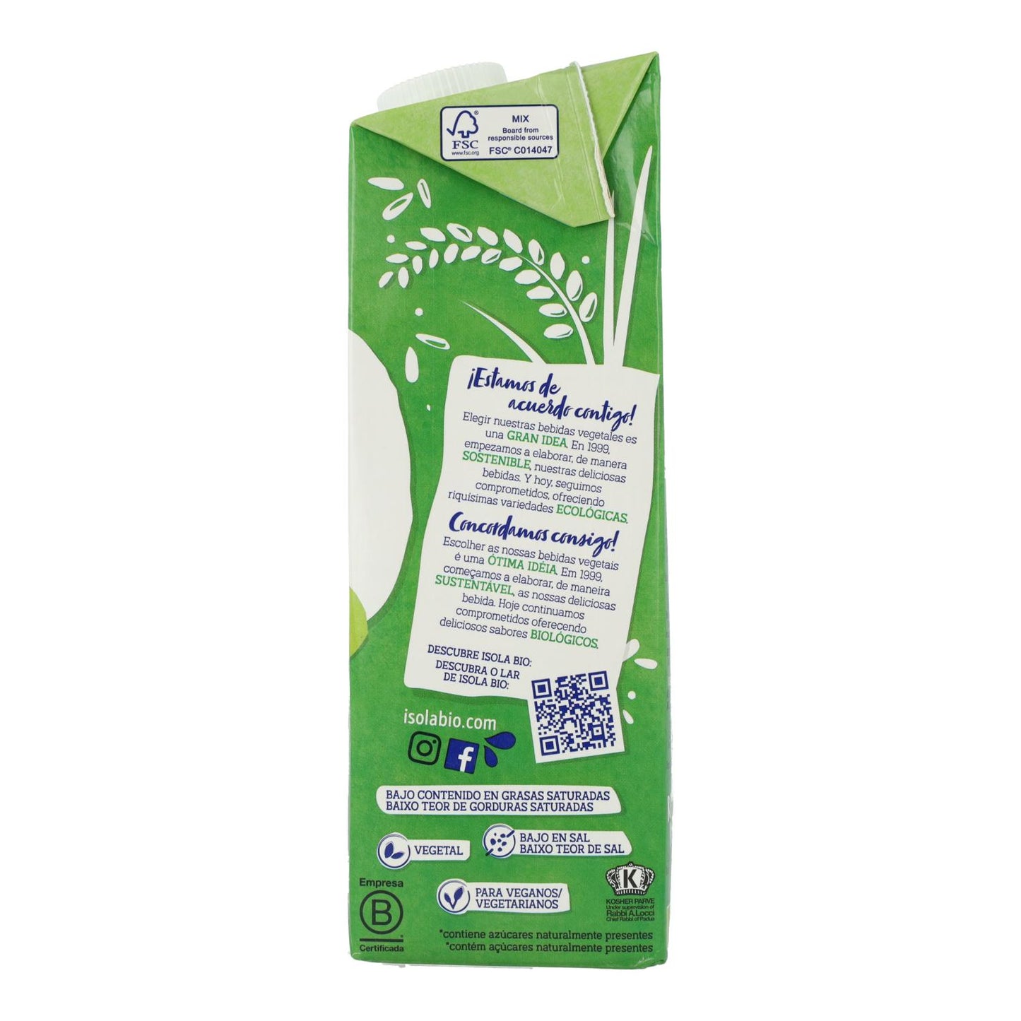 BIO-Getränk Reis und Haselnuss, Isola Bio, 1 l