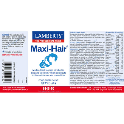 Maxi-Hair, Lamberts, 60 tabletek