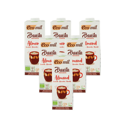Pack of 6 EcoMil Organic Barista Almond Drink 1 L