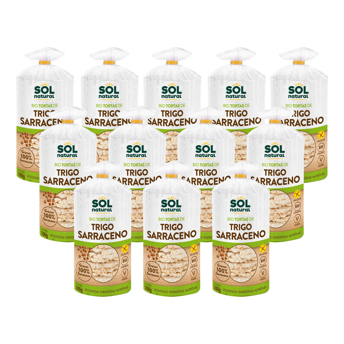 12er-Pack glutenfreie Bio-Buchweizen-Pfannkuchen Sol Natural 100 g