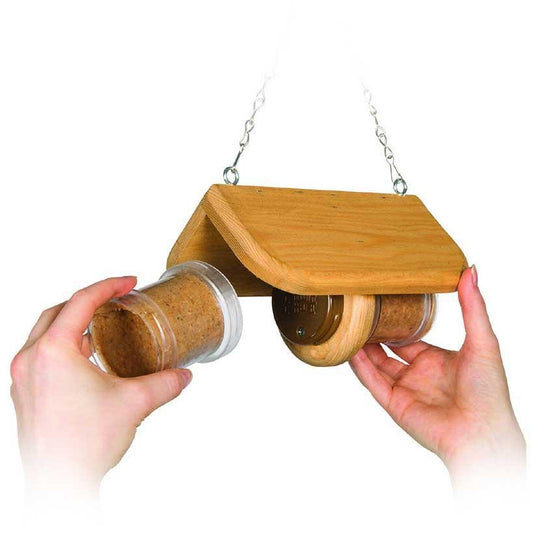 Wooden Flutter Butter Can Feeder
