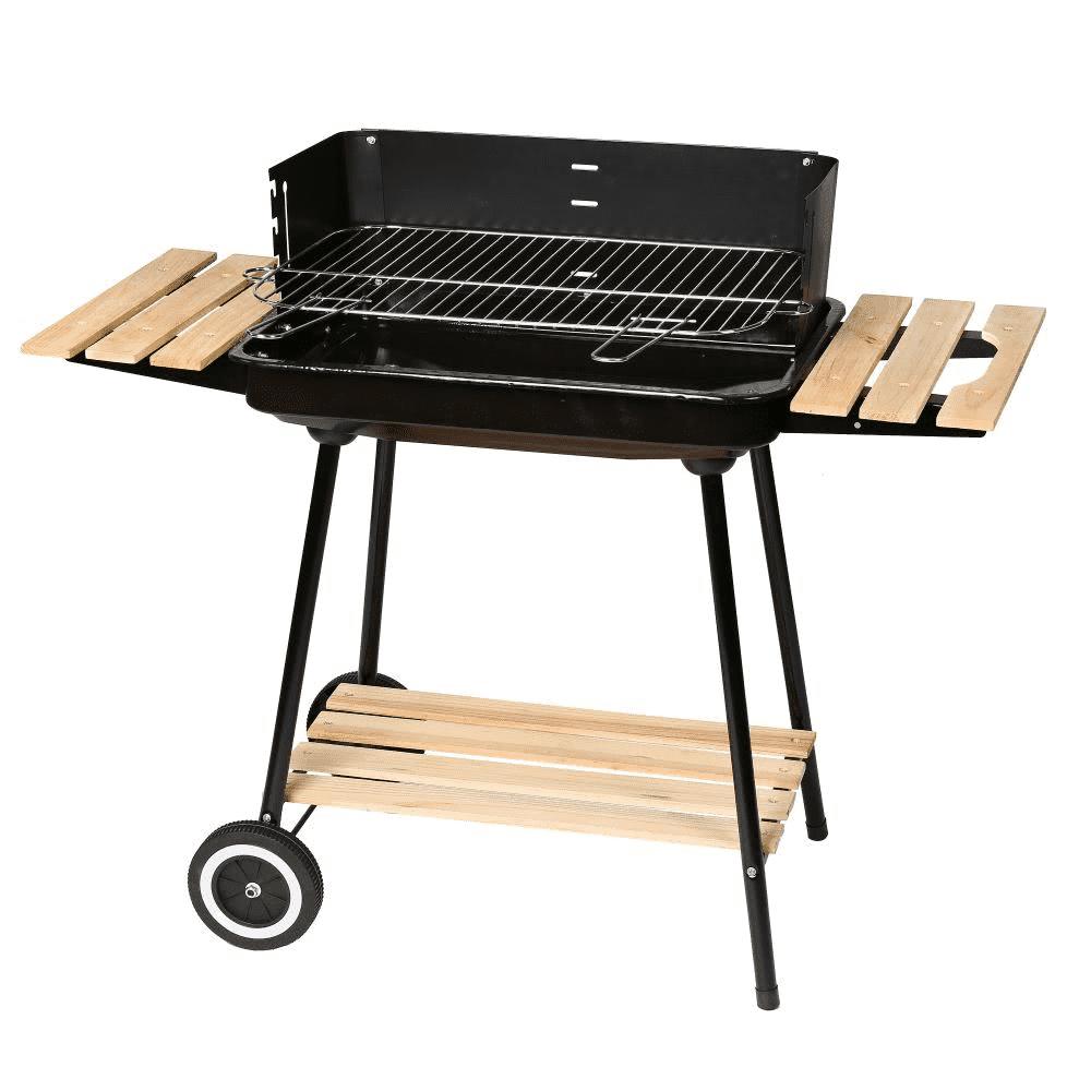 Holzkohlegrill Rect. Schwarzer Wagen 67 x 38 x 83 cm Ldk Garden