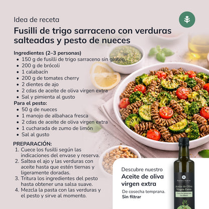 Glutenfria ekologiska spiraler av bovete Planeta Huerto 500 g